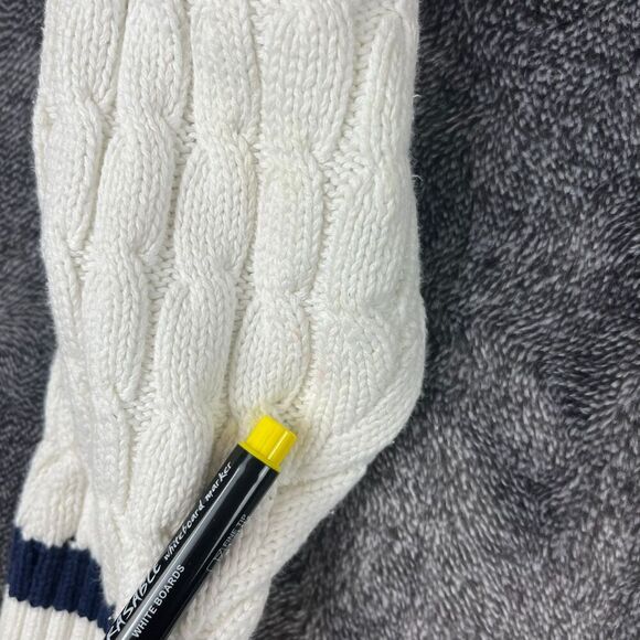 Vtg Izod Club Cable Knit Cricket Tennis Cardigan Sweater Women's M Navy Blue - Picture 8 of 12